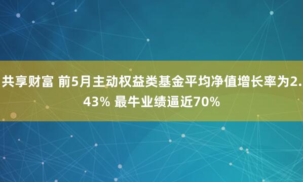 共享财富 前5月主动权益类基金平均净值增长率为2.43% 最牛业绩逼近70%